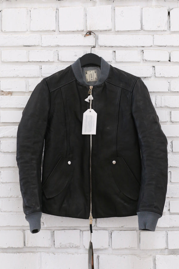 GUIDI Soft horse leather full grain flight jacket GD-BBM-BLKT Black